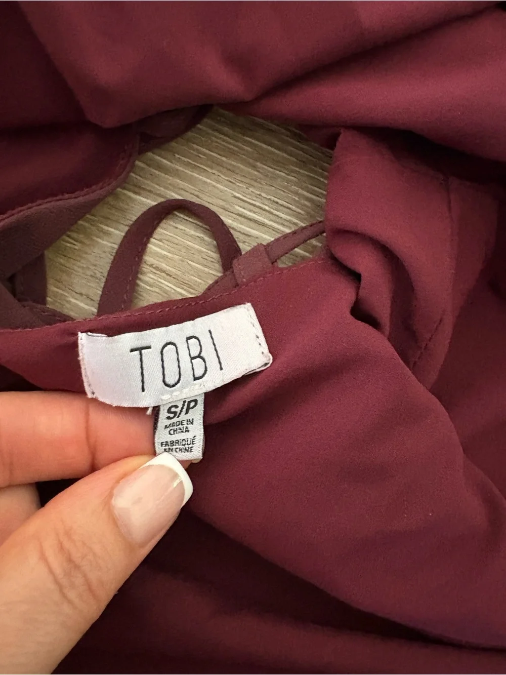 Tobi Wine Halter Prom Gown